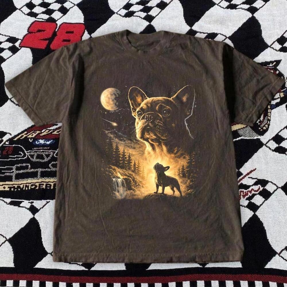 Gildan Brown T Shirt French Bulldog Graphic Tee